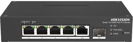 Hikvision DS-3T1306P-SI/HS Unmanaged L2 PoE+ Switch με 4 Θύρες Gigabit (1Gbps) Ethernet