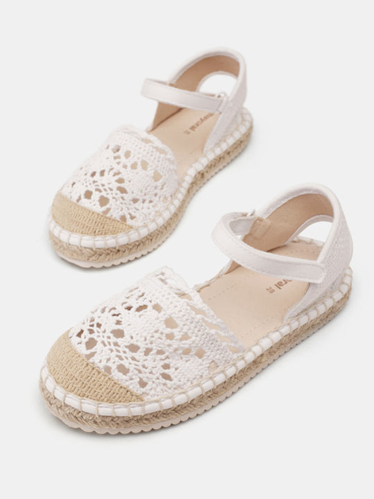 Kids Espradrilles with Hoop & Loop Closure White