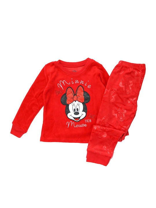 Disney Παιδική Πιτζάμα Χειμωνιάτικη κόκκινο Minnie Mouse Disney Παιδική Πιτζάμα Χειμωνιάτικη κόκκινο Minnie Mouse