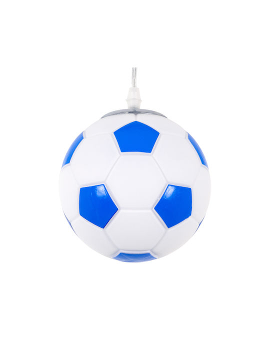 GloboStar Kids Glass / Plastic Single Ceiling Light E27 Football Light Blue 15x18cm