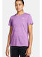 Women's Athletic Blouse Short Sleeve Purple