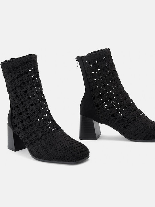Wildleder Stiefeletten Damen Schwarz