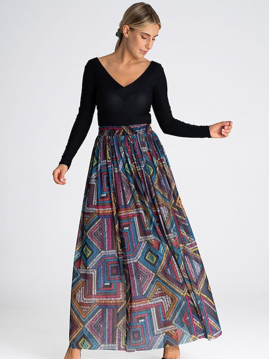 Figl Maxi Skirt in Gray color