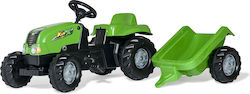 Kids Foot-to-Floor Ride On Tractor with Trailer & Pedal Green