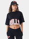 New Era Chicago Bulls Women's Crop T-shirt Black
