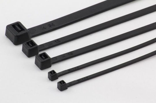 Sapiselco Πλαστικά Δεματικά Καλωδίων 200mmx3.5mm σε Μαύρο χρώμα (100τμχ) SEL.8.081