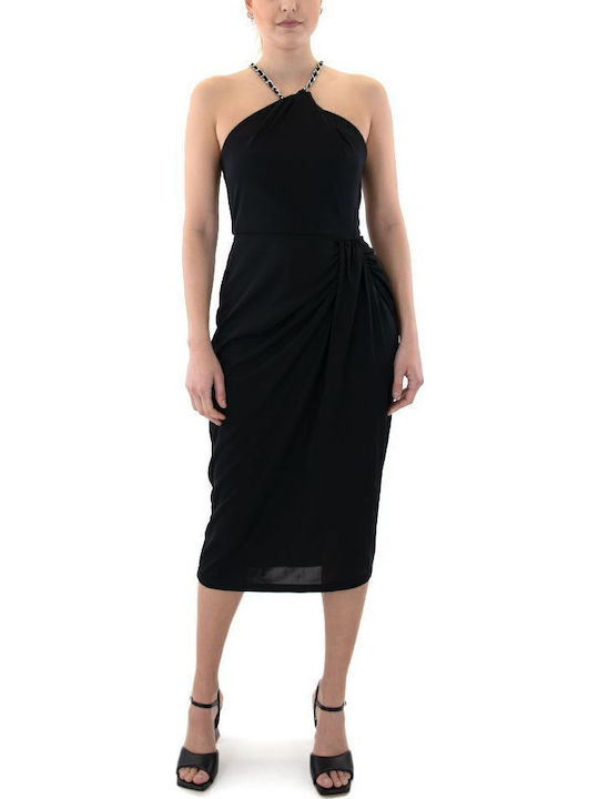 Summer Midi Evening Dress Black