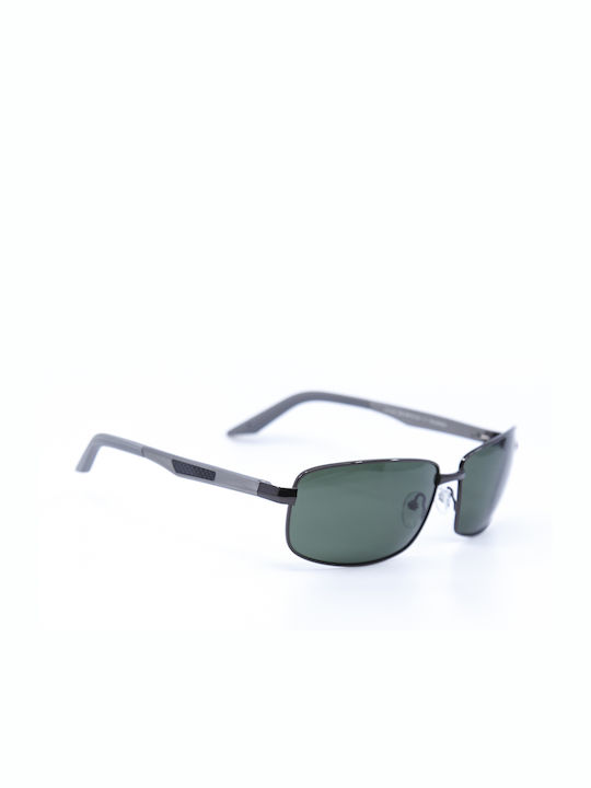 Monte Como Men's Sunglasses with Gray Metal Frame and Green Lens PT1135 C03