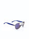 Monte Como Men's Sunglasses with Silver Metal Frame and Blue Mirror Lens PL358 C04