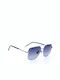 Monte Como Men's Sunglasses with Silver Metal Frame and Blue Gradient Mirror Lens KB1250 C1