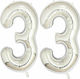 Set of 2 Balloons Gray Numbers 100cm