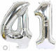 Set of 2 Balloons Gray Numbers 100cm