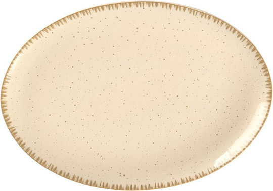 Dot Platou de Servire Oval din Porțelan Bej 26x18buc 1buc