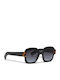 Kaleos Women's Sunglasses with Black Plastic Frame and Black Lens Lynn 1
