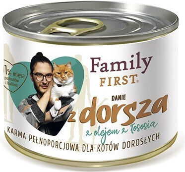 Family First Nassfutter für Erwachsene Katzen in Dose mit Kabeljau ohne Gluten 200gr