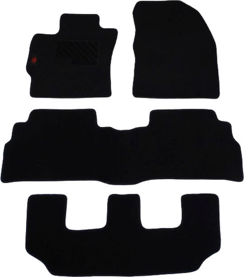 Autopataki Set of Front and Rear Mats 4pcs for Toyota Verso 2009-2017 Black
