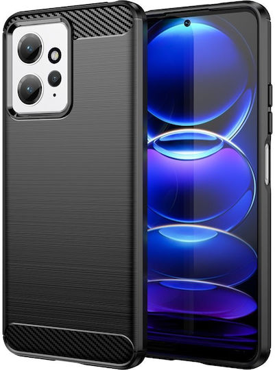 Umschlag Rückseite Kunststoff / Silikon Schwarz (Redmi Note 12 4G)
