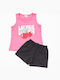 Trax Kids Set with Shorts Summer 2pcs Fuchsia