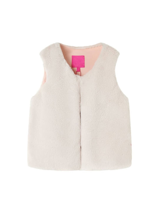 vidaXL Kids Fur Coat Sleeveless ΜΠΕΖ