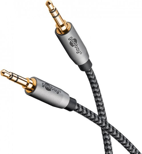Goobay Καλώδιο Ήχου 3.5mm male - 3.5mm male Γκρι 5m με Επίχρυσους Ακροδέκτες 65276