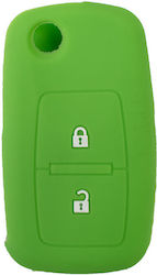 Silicone Car Key Cover Case with 2 Buttons for Seat / Skoda / VW Green