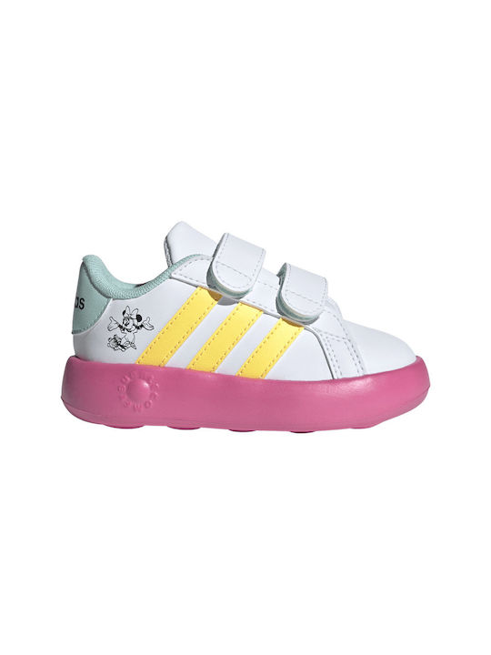 Adidas Αθλητικά Παιδικά Παπούτσια Running Grand Court Minnie με Σκρατς Λευκά