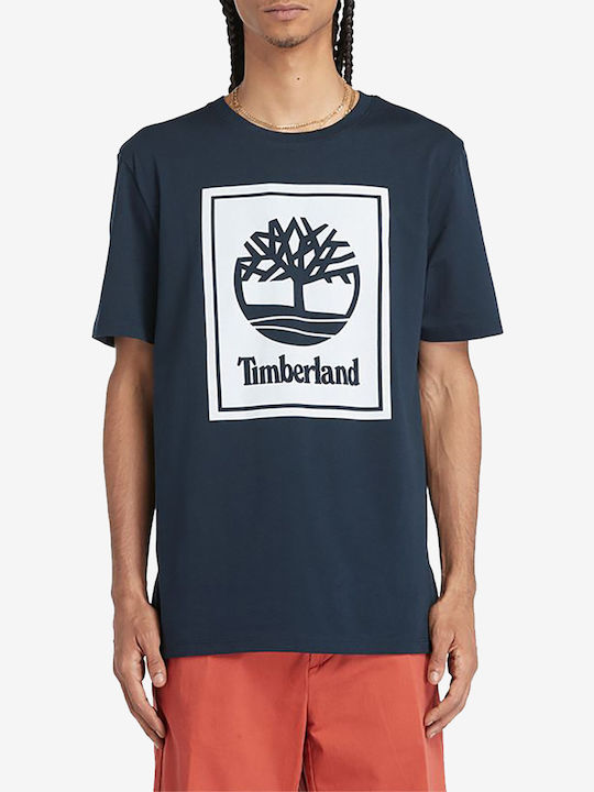 Timberland T-shirt Bărbătesc cu Mânecă Scurtă Albastru închis