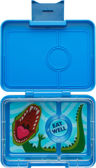 Yumbox Πλαστικό Παιδικό Δοχείο Φαγητού Δεινόσαυροι Μπλε 17 x 13 x 5εκ.