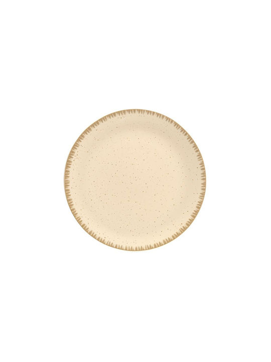 Dot Plate Shallow Porcelain Beige 1pcs