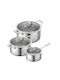Kuhn Rikon Pots Set of Stainless Steel with Stone Coating 3pcs