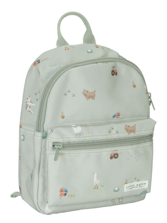 Little Dutch Little Farm School Bag Backpack Kindergarten in Green color