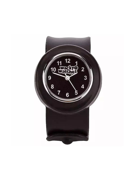 Wacky Watches Kinderuhr mit Kautschuk/Plastik Armband Schwarz