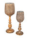 Fylliana Candle Holder Metal in Gold Color 9.5x12.5x36cm 1pcs