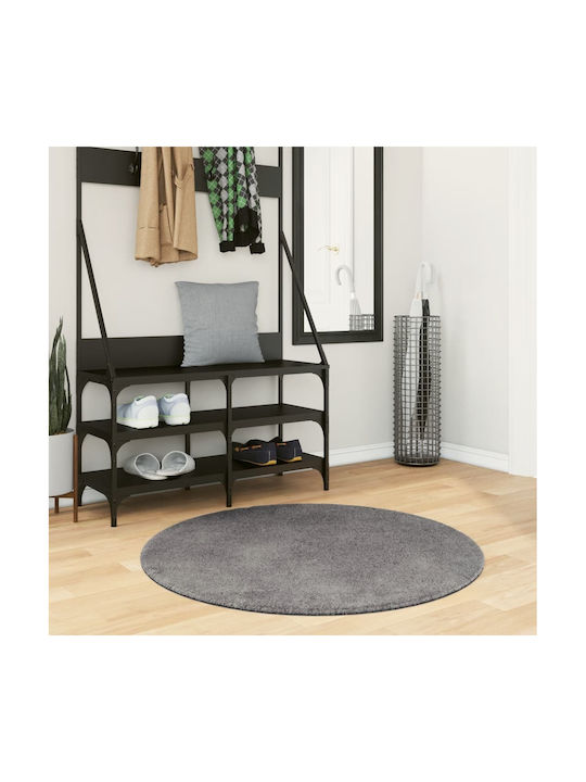 vidaXL Huarte Anti-slip Rug Round Charcoal