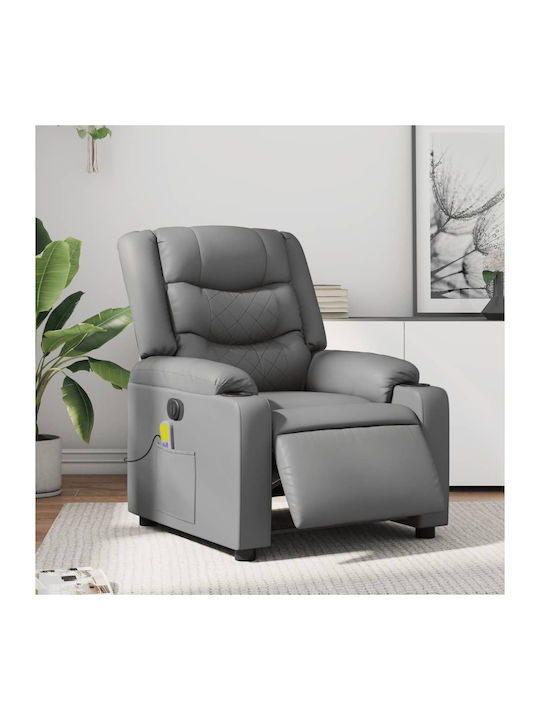 Πολυθρόνα Relax Massage με Υποπόδιο από Δερματί...