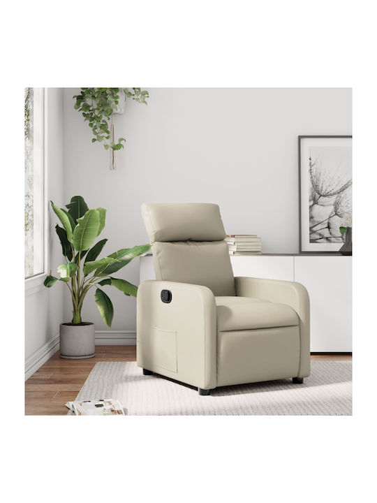 Relaxsessel mit Fußhocker aus Kunstleder Cream ...