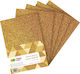 Ark Karton Glitzer No2 5 Blätter 20x30cm. Gold