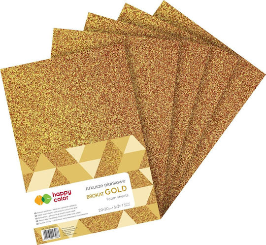 Ark Karton Glitzer No2 5 Blätter 20x30cm. Gold
