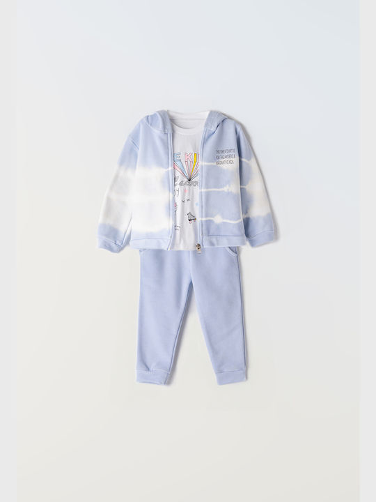 Εβίτα Kids Sweatpants Set Blue 3pcs