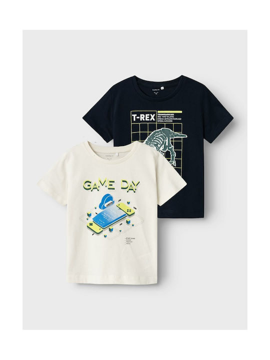 Name It Kids' T-shirt Blue/ecru (ecru)