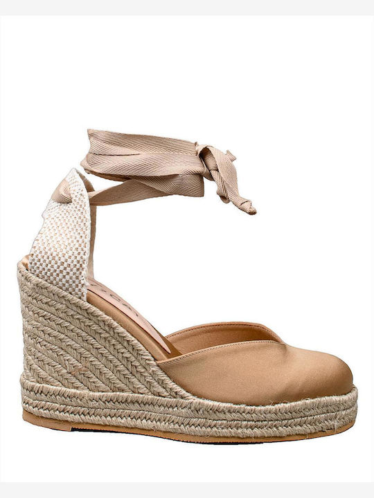 Sante Damenplattformen im Espadrilles-Stil Goldene