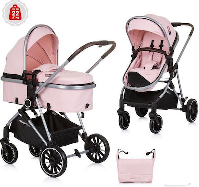 Chipolino AURA Verstellbar 2 in 1 Baby Kinderwagen Geeignet für Neugeborene Flamingo