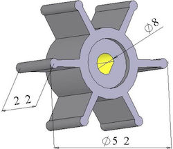 Impeller 3/8" D X 12.75 10 Blades The Garoni Imp38dx12