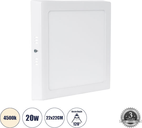 GloboStar Στρογγυλό Εξωτερικό LED Panel 20W με Φυσικό Λευκό Φως 4500K