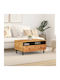 Rectangular Central Coffee Table Made of Solid Acacia Wood M80xW54xH40cm