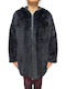 Frauen Pelz Dark Blue