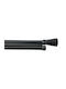 My Home Luxury Metallic Curtain Pole Double with Rod Φ19mm 120cm Black Checkmate
