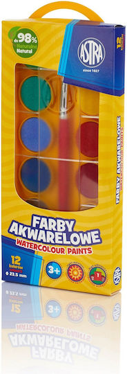 Astra Set of Watercolours Multicolored with Brush 12pcs