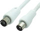 Comp Cablu Antenă Coaxial de sex masculin - Coaxial de sex feminin Alb 3m (02.006.0039)