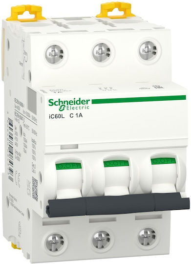 Schneider Electric Automatischer Schutzschalter 1A Dreipolig AC A9F94301